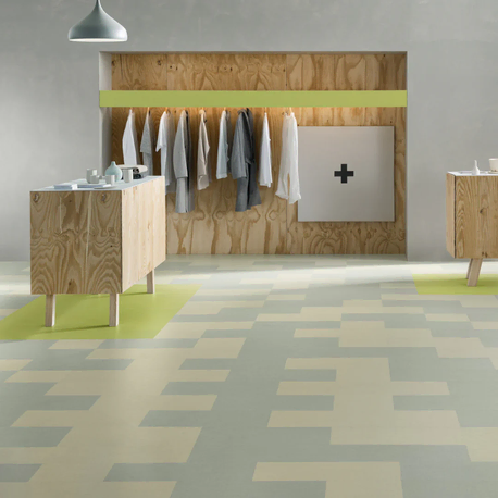 Kjøkken med Marmoleum Click-gulv